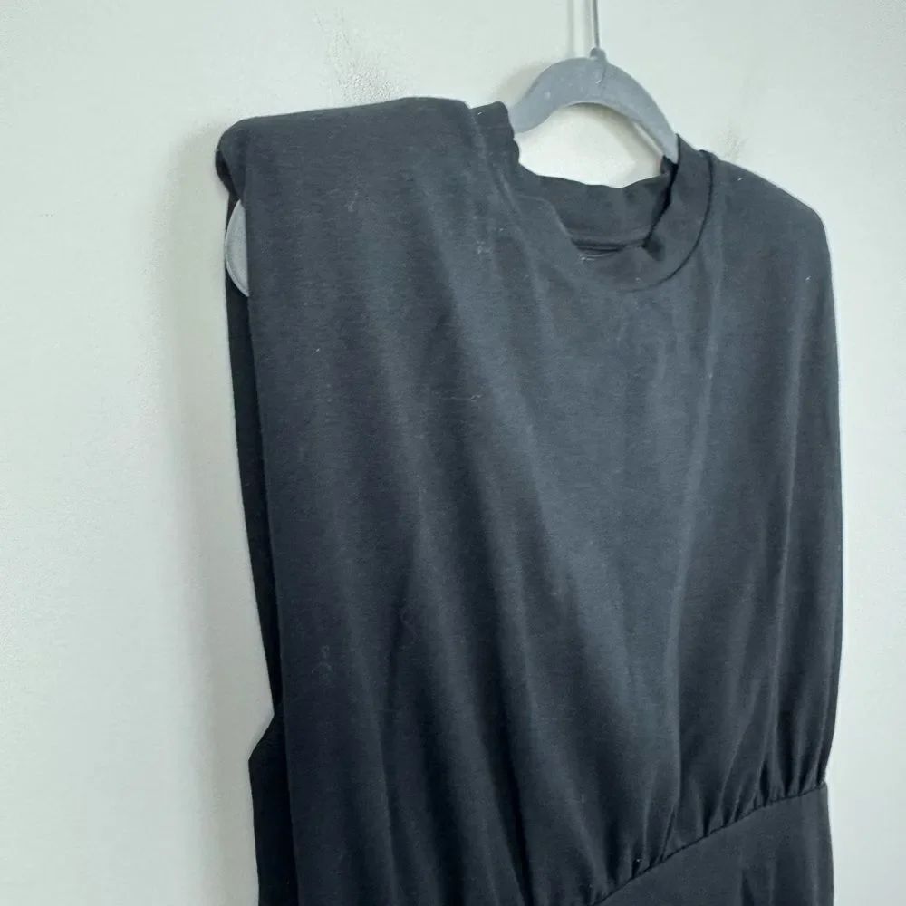 ALL SAINTS | NEW Mika Black Structured Shoulder Sleeveless Dress Women’s Size L - Picture 3 of 12